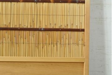 ビンテージ建具　情緒あふれる和の空間づくりにおすすめの夏戸2枚セット(引き戸、簾戸、簀戸、葭戸、夏障子、御簾戸、葦戸、ヴィンテージ)(R-074360)
