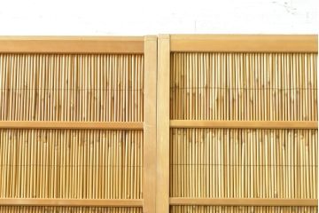 ビンテージ建具　情緒あふれる和の空間づくりにおすすめの夏戸2枚セット(引き戸、簾戸、簀戸、葭戸、夏障子、御簾戸、葦戸、ヴィンテージ)(R-074360)