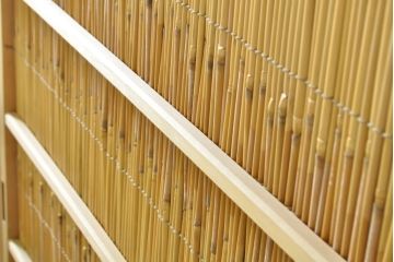 ビンテージ建具　情緒あふれる和の空間づくりにおすすめの夏戸2枚セット(引き戸、簾戸、簀戸、葭戸、夏障子、御簾戸、葦戸、ヴィンテージ)(R-074360)
