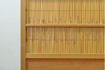 ビンテージ建具　情緒あふれる和の空間づくりにおすすめの夏戸2枚セット(引き戸、簾戸、簀戸、葭戸、夏障子、御簾戸、葦戸、ヴィンテージ)(R-074360)