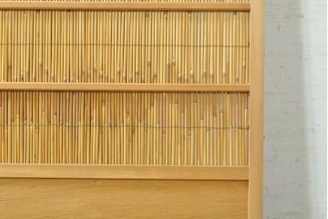 ビンテージ建具　情緒あふれる和の空間づくりにおすすめの夏戸2枚セット(引き戸、簾戸、簀戸、葭戸、夏障子、御簾戸、葦戸、ヴィンテージ)(R-074360)