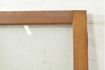 ビンテージ建具　昭和レトロな雰囲気漂う両開きガラスドア2枚セット(ガラス戸、木製扉、ヴィンテージ)(R-074361)