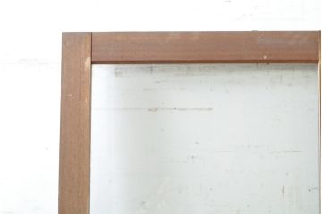 ビンテージ建具　昭和レトロな雰囲気漂う両開きガラスドア2枚セット(ガラス戸、木製扉、ヴィンテージ)(R-074361)
