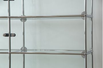 中古　USMハラー(USM Haller)　鍵付きショーケースが魅力の鉄製キャビネット(収納棚、ラック、飾り棚、陳列棚、ガラスケース、店舗什器)(R-074363)