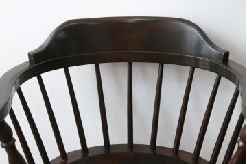 和製ビンテージ　松本民芸家具　#91型　落ち着きのある大人カフェ風インテリアが叶うキャプテンチェア2脚セット(アームチェア、板座チェア、ダイニングチェア、椅子、イス、ヴィンテージ)(定価約26万円)(R-074364)