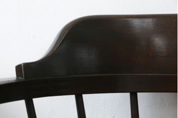 和製ビンテージ　松本民芸家具　#91型　落ち着きのある大人カフェ風インテリアが叶うキャプテンチェア2脚セット(アームチェア、板座チェア、ダイニングチェア、椅子、イス、ヴィンテージ)(定価約26万円)(R-074364)