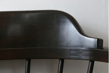 和製ビンテージ　松本民芸家具　#91型　落ち着きのある大人カフェ風インテリアが叶うキャプテンチェア2脚セット(アームチェア、板座チェア、ダイニングチェア、椅子、イス、ヴィンテージ)(定価約26万円)(R-074364)
