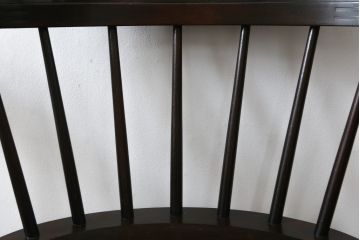和製ビンテージ　松本民芸家具　#91型　落ち着きのある大人カフェ風インテリアが叶うキャプテンチェア2脚セット(アームチェア、板座チェア、ダイニングチェア、椅子、イス、ヴィンテージ)(定価約26万円)(R-074364)