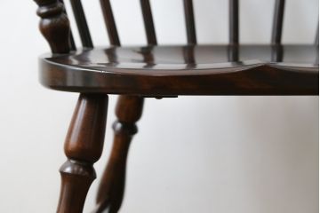 和製ビンテージ　松本民芸家具　#91型　落ち着きのある大人カフェ風インテリアが叶うキャプテンチェア2脚セット(アームチェア、板座チェア、ダイニングチェア、椅子、イス、ヴィンテージ)(定価約26万円)(R-074364)
