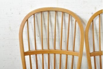 中古　柏木工(カシワ木工、KASHIWA)　木の温かみある風合いが魅力的なダイニングチェア2脚セット(板座チェア、イス、椅子、バラ売り可能)(R-074365)