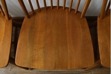 中古　柏木工(KASHIWA)　ナチュラルな木肌のウィンザーチェア4脚セット　(R-074366)