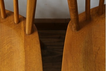 中古　柏木工(KASHIWA)　ナチュラルな木肌のウィンザーチェア4脚セット　(R-074366)