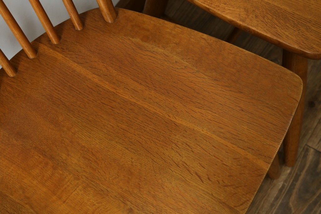 中古　柏木工(KASHIWA)　ナチュラルな木肌のウィンザーチェア4脚セット　(R-074366)