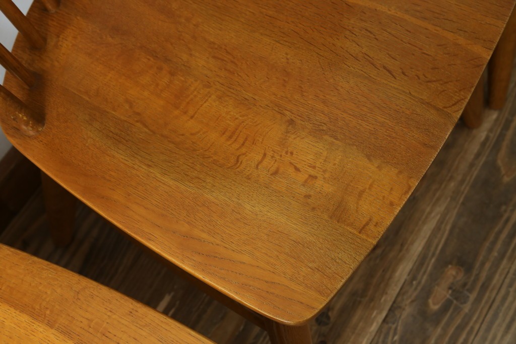 中古　柏木工(KASHIWA)　ナチュラルな木肌のウィンザーチェア4脚セット　(R-074366)