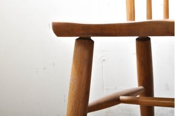 中古　柏木工(カシワ木工、KASHIWA)　木の温かみある風合いが魅力的なダイニングチェア4脚セット(板座チェア、イス、椅子、バラ売り可能)(R-074366)