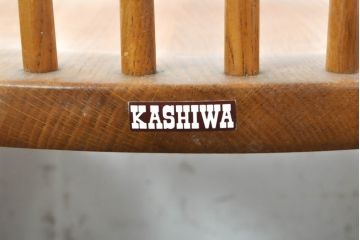 中古　柏木工(カシワ木工、KASHIWA)　木の温かみある風合いが魅力的なダイニングチェア4脚セット(板座チェア、イス、椅子、バラ売り可能)(R-074366)