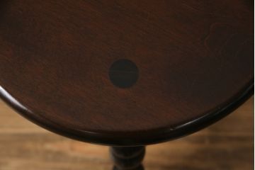 和製ビンテージ　松本民芸家具　丸みを帯びたフォルムが可愛らしい三脚スツール(板座チェア、椅子、イス、花台、ヴィンテージ)(R-074368)