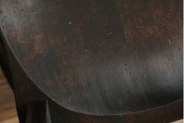 中古　松本民芸家具　#49型A　背もたれの美しいデザインが印象的なワイコムチェア2脚セット(板座チェア、ダイニングチェア、椅子、イス)(定価2脚で約22万円)(R-074375)