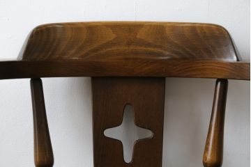 和製ビンテージ　飛騨家具　WINDS太平　木の温もりあふれるチェア(板座チェア、ダイニングチェア、ヴィンテージ)(R-074376)