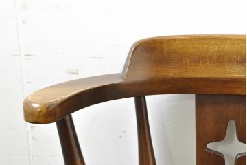 和製ビンテージ　飛騨家具　WINDS太平　木の温もりあふれるチェア4脚セット(ダイニングチェア、アームチェア、板座チェア、ヴィンテージ、バラ売り可能)(R-074379)