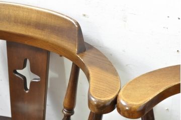 和製ビンテージ　飛騨家具　WINDS太平　木の温もりあふれるチェア4脚セット(ダイニングチェア、アームチェア、板座チェア、ヴィンテージ、バラ売り可能)(R-074379)