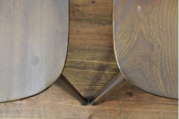 イギリスビンテージ　ERCOL(アーコール)　アザミの透かし彫りが上品な印象を与えるシスルバックチェア4脚セット(椅子、イス、板座チェア、ダイニングチェア、ウィンザーチェア、ウインザーチェア、ヴィンテージ、英国)(R-074384)