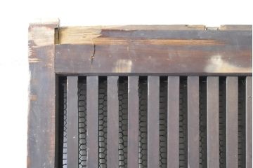 アンティーク建具　栗材・檜(ヒノキ)材　古い木味が趣溢れる格子蔵戸1枚(玄関戸、引き戸)(R-074385)