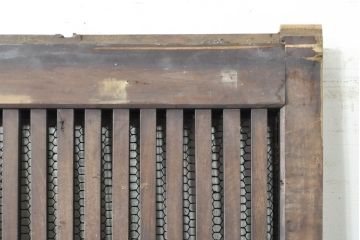 アンティーク建具　栗材・檜(ヒノキ)材　古い木味が趣溢れる格子蔵戸1枚(玄関戸、引き戸)(R-074385)