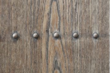 アンティーク建具　栗材・檜(ヒノキ)材　古い木味が趣溢れる格子蔵戸1枚(玄関戸、引き戸)(R-074385)