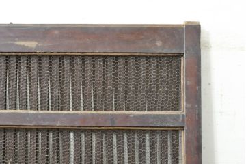 アンティーク建具　栗材・檜(ヒノキ)材　古い木味が趣溢れる格子蔵戸1枚(玄関戸、引き戸)(R-074385)