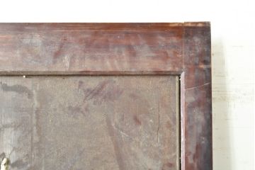 アンティーク建具　栗材・檜(ヒノキ)材　美しく繊細な金具がアクセントになる蔵戸1枚(玄関戸、引き戸)(R-074387)