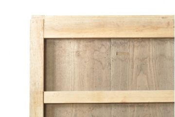 アンティーク建具　栗材・檜(ヒノキ)材　美しく繊細な金具がアクセントになる蔵戸1枚(玄関戸、引き戸)(R-074387)