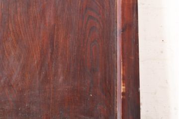 アンティーク建具　欅(ケヤキ)材・杉(スギ)材・檜(ヒノキ)材　くっきりとした杢目と赤みがかった木色が魅力の格子蔵戸1枚(玄関戸、引き戸)(R-074388)