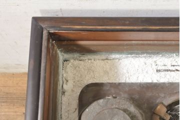 和製アンティーク　上手物!!　重厚!!　欅(ケヤキ)材　玉杢　黒柿材　独特な杢目が目を引く大振りサイズの江戸前長火鉢(囲炉裏、木製火鉢)(R-074394)