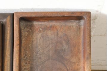和製アンティーク　上手物!!　重厚!!　欅(ケヤキ)材　玉杢　黒柿材　独特な杢目が目を引く大振りサイズの江戸前長火鉢(囲炉裏、木製火鉢)(R-074394)