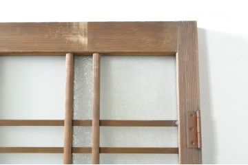 アンティーク建具　古い木味が素敵!レトロな雰囲気溢れる幅狭扉1枚(ガラス扉、木製扉、建具)(R-074396)