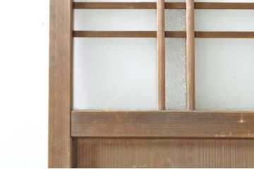 アンティーク建具　古い木味が素敵!レトロな雰囲気溢れる幅狭扉1枚(ガラス扉、木製扉、建具)(R-074396)