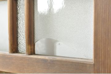 アンティーク建具　古い木味が素敵!レトロな雰囲気溢れる幅狭扉1枚(ガラス扉、木製扉、建具)(R-074396)