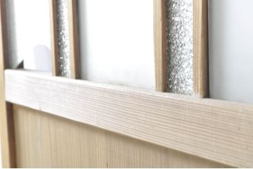 アンティーク建具　古い木味が素敵!レトロな雰囲気溢れる幅狭扉1枚(ガラス扉、木製扉、建具)(R-074396)