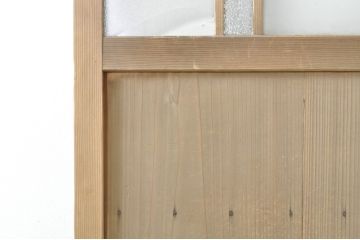 アンティーク建具　古い木味が素敵!レトロな雰囲気溢れる幅狭扉1枚(ガラス扉、木製扉、建具)(R-074396)