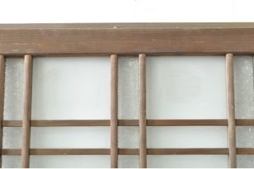 アンティーク建具　大正ロマン　古い木味が趣のあるガラス戸1枚(引き戸、建具)(R-074397)