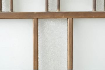 アンティーク建具　大正ロマン　古い木味が趣のあるガラス戸1枚(引き戸、建具)(R-074397)