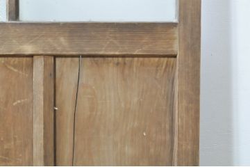 アンティーク建具　大正ロマン　古い木味が趣のあるガラス戸1枚(引き戸、建具)(R-074397)