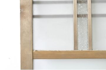アンティーク建具　大正ロマン　古い木味が趣のあるガラス戸1枚(引き戸、建具)(R-074397)