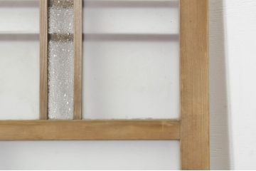 アンティーク建具　大正ロマン　古い木味が趣のあるガラス戸1枚(引き戸、建具)(R-074397)