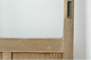 アンティーク建具　大正ロマン　古い木味が趣のあるガラス戸1枚(引き戸、建具)(R-074397)