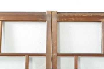 アンティーク建具　大正ロマンな雰囲気を盛り上げる幅狭ガラス戸4枚セット(引き戸、建具)(R-074398)