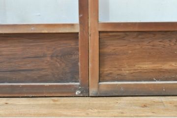 アンティーク建具　大正ロマンな雰囲気を盛り上げる幅狭ガラス戸4枚セット(引き戸、建具)(R-074398)