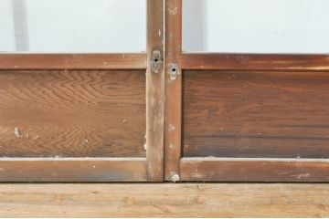 アンティーク建具　大正ロマンな雰囲気を盛り上げる幅狭ガラス戸4枚セット(引き戸、建具)(R-074398)
