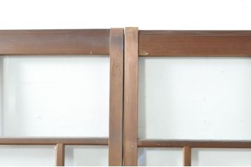 アンティーク建具　大正ロマンな雰囲気を盛り上げる幅狭ガラス戸4枚セット(引き戸、建具)(R-074399)